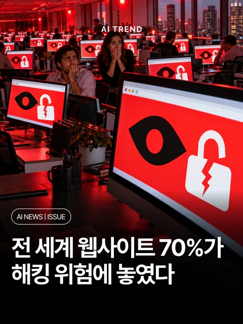 전 세계 웹사이트 70%가 해킹 위험에 놓였다
